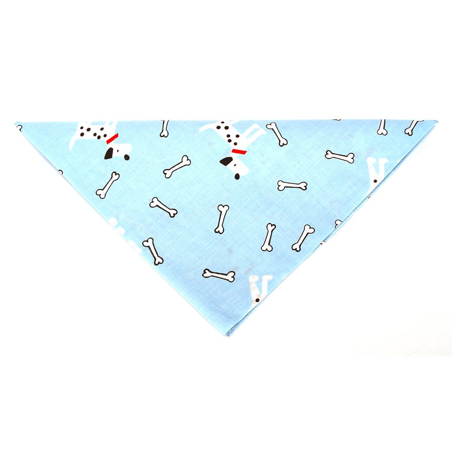 Dogs and Bones on Blue Bandannas